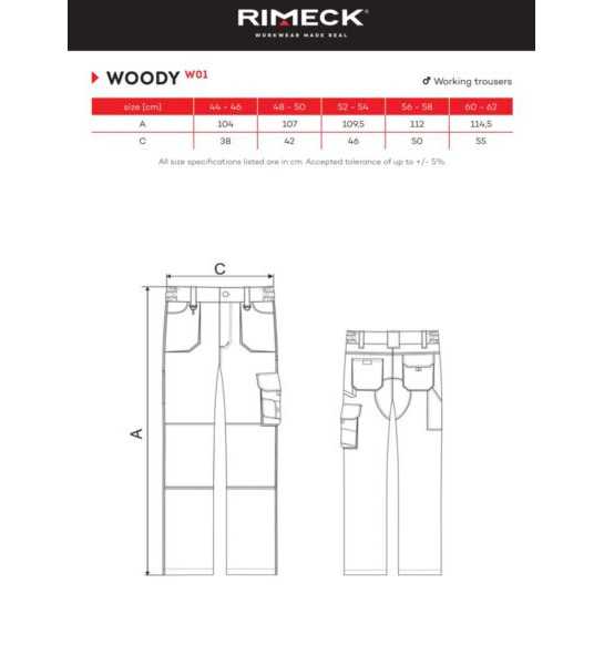 SPODNIE ROBOCZE MĘSKIE - WOODY-W01