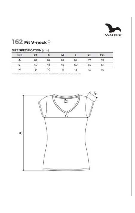 T-SHIRT DAMSKI FIT V-NECK-162