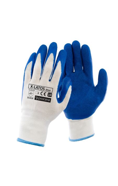 RĘKAWICE OCHRONNE POWLEKANE LATEKSEM X-LATOS BLUE