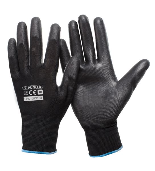 RĘKAWICE OCHRONNE POWLEKANE PU X-PUNO BLACK