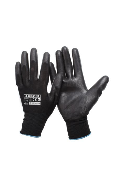 RĘKAWICE OCHRONNE POWLEKANE PU X-TOUCH BLACK