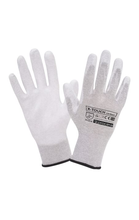 RĘKAWICE OCHRONNE POWLEKANE PU X-TOUCH CARBON ESD