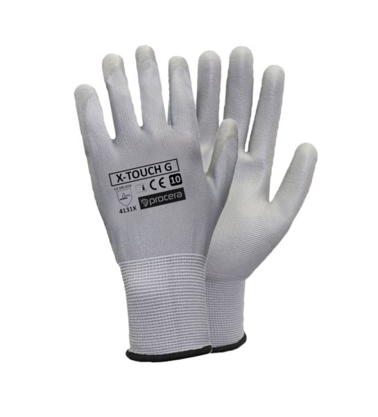 RĘKAWICE OCHRONNE POWLEKANE PU X-TOUCH GREY