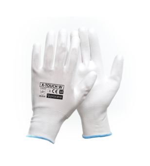 RĘKAWICE OCHRONNE POWLEKANE PU X-TOUCH WHITE