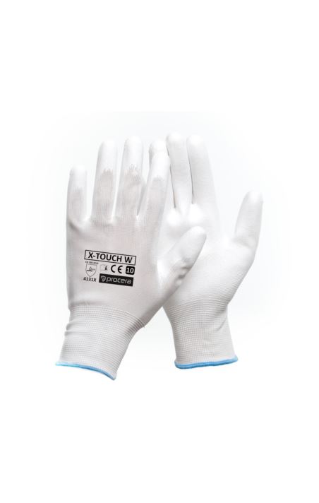 RĘKAWICE OCHRONNE POWLEKANE PU X-TOUCH WHITE