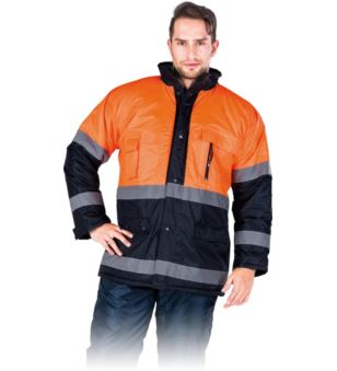 KURTKA OCHRONNA OCIEPLANA - BLUE-ORANGE-J