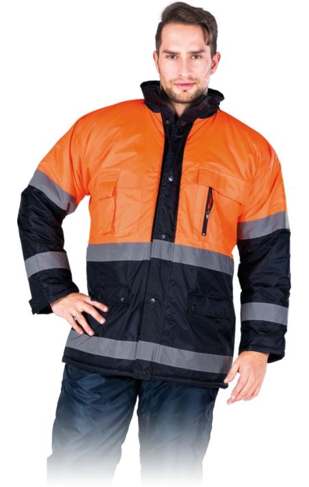KURTKA OCHRONNA OCIEPLANA - BLUE-ORANGE-J