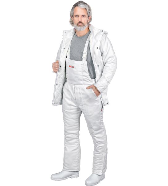 SPODNIE OCHRONNE OGRODNICZKI OCIEPLANE - SMO-WHITE