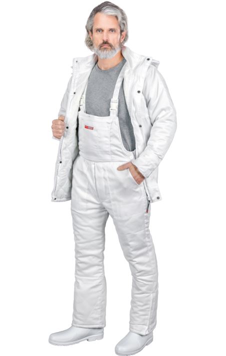 SPODNIE OCHRONNE OGRODNICZKI OCIEPLANE - SMO-WHITE