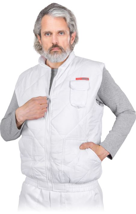 BEZRĘKAWNIK OCHRONNY OCIEPLANY - VMO-WHITE