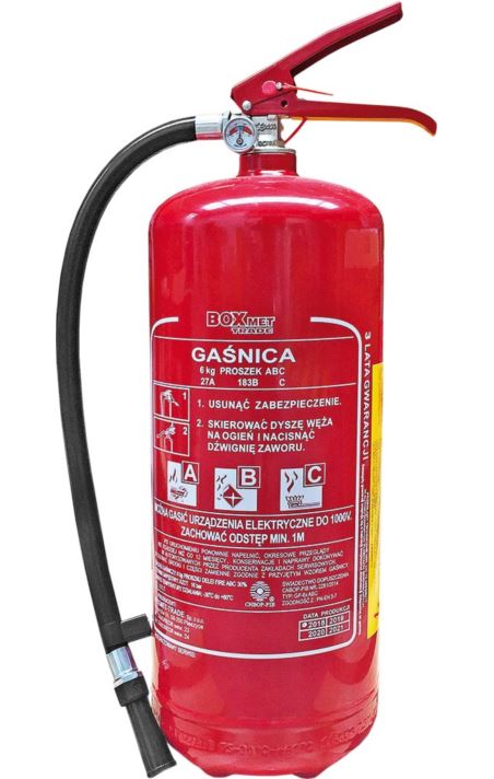 GAŚNICA PROSZKOWA 6 KG - BX-GP-6XABC-O-E