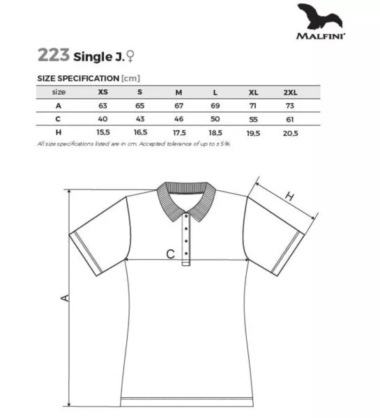 KOSZULKA POLO DAMSKA SINGLE J-223