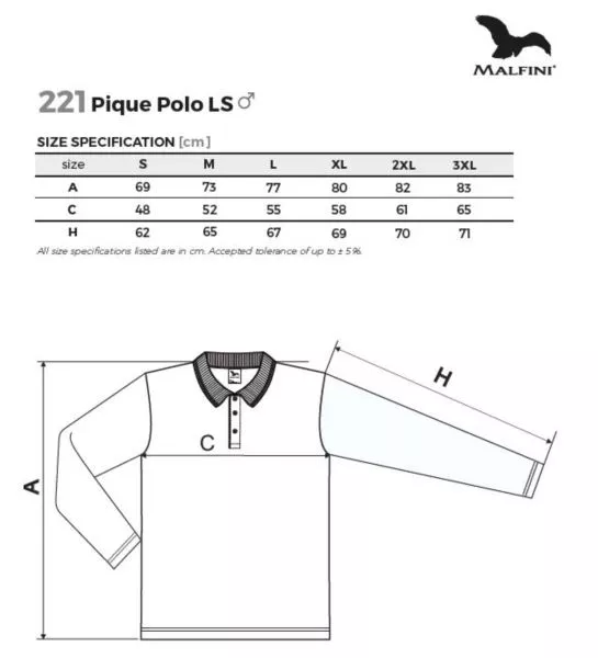 KOSZULKA POLO MĘSKA PIQUE POLO LS-221