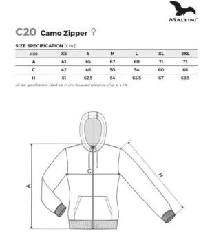 BLUZA DAMSKA CAMO ZIPPER-C20 2