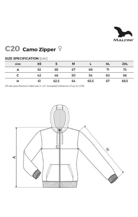 BLUZA DAMSKA CAMO ZIPPER-C20