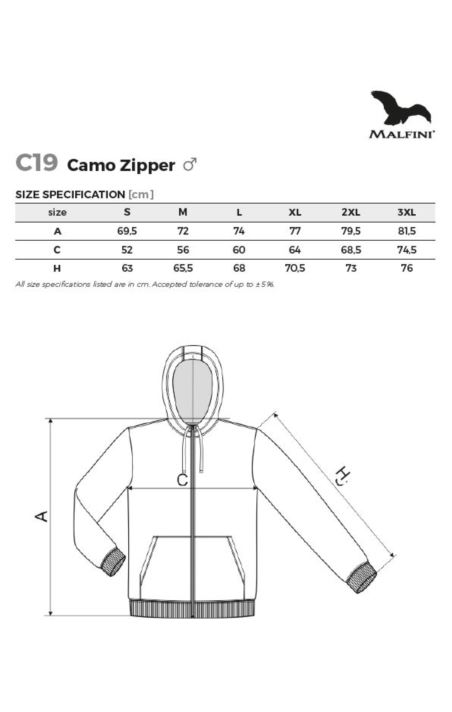 BLUZA MĘSKA CAMO ZIPPER-C19