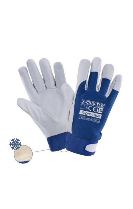 RĘKAWICE OCHRONNE OCIEPLANE WZMOCNIONE KOZIĄ SKÓRĄ X-CRAFTER WINTER