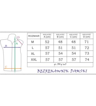 BEZRĘKAWNIK DAMSKI 500 g/m2 2