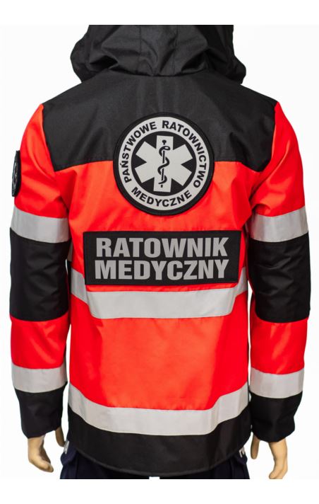 KURTKA RATOWNICZA FLUORESCENCYJNA KWALIFIKOWANA PIERWSZA POMOC